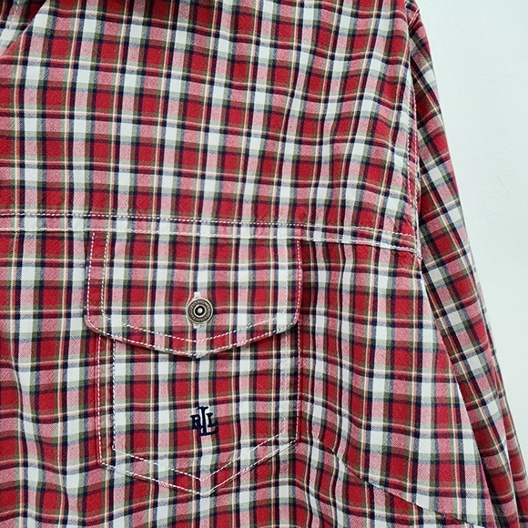 Lauren Ralph Lauren Red Plaid Button Down Shirt - Picture 4 of 8